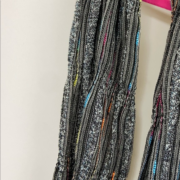 CUTE metallic grey/black w/rainbow sewnWide Scarf - Picture 10 of 10